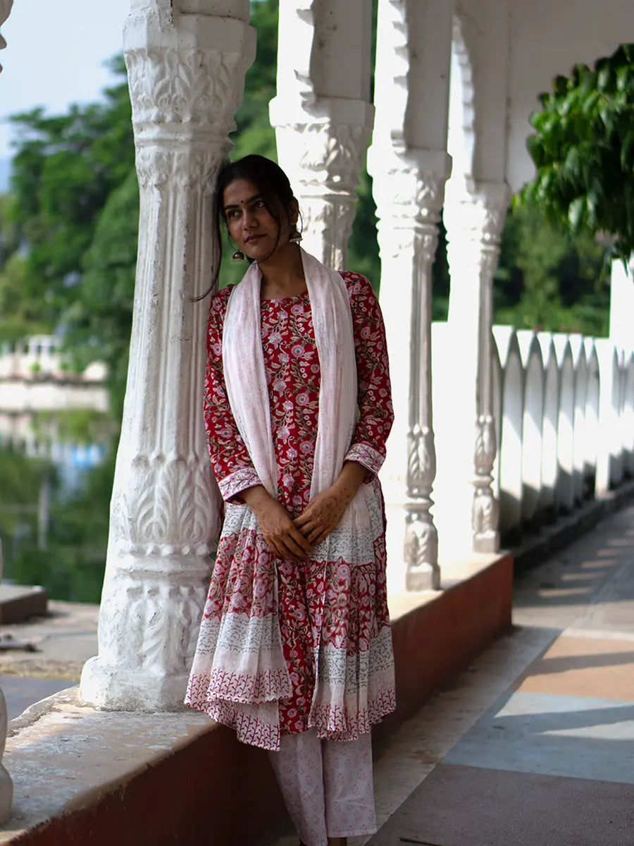 Rosa Cotton Suit Set - Hand Block Printed