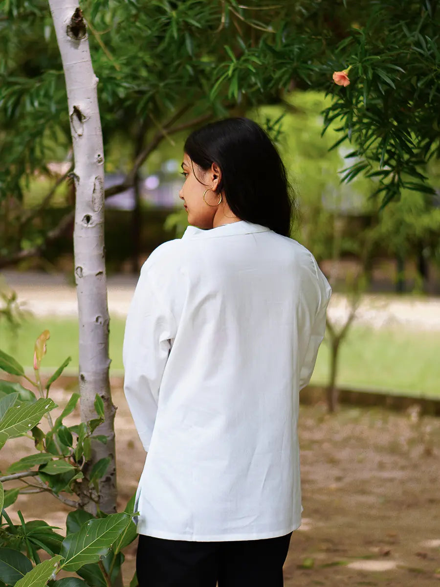 White Cotton Short Kurta